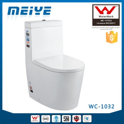 One-piece Washdown Watermark Toilet S/P Trap Back to Wall with GEBERIT or R&T Flush Valve Australian WELS WC-1032