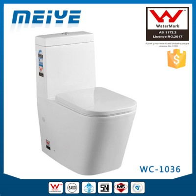 One-piece Washdown Watermark Toilet S/P Trap Back to Wall with GEBERIT or R&T Flush Valve Australian WELS WC-1036