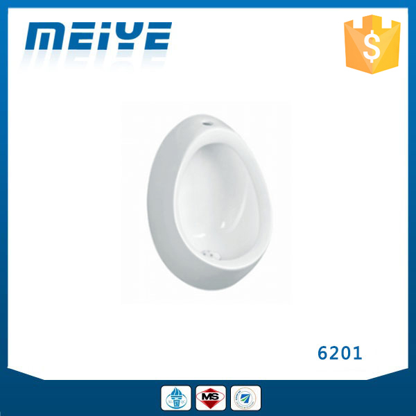 6201 Wall-mounted Ceramic White Quality Urinal, Egg Shaped Urinal, Splash-free Surface and Easy-to-mountain Performance