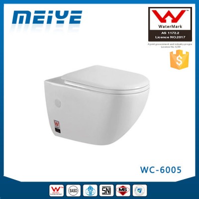 Wall hung Toilet P-trap 180mm Round WC Pan for Concealed Cistern or Console Flushing Cistern WATERMARK WC-6005